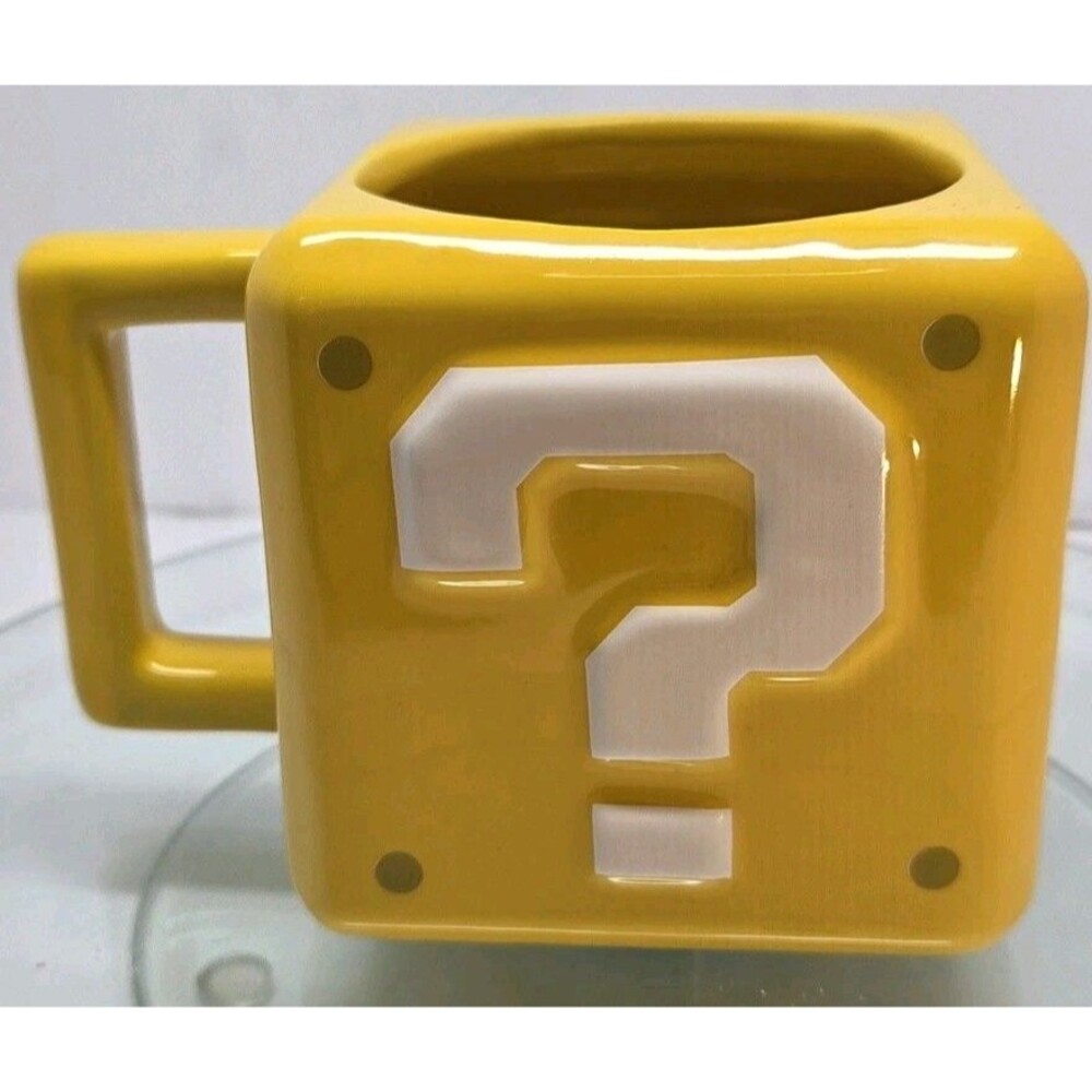 Super Mario Brothers Paladone 2017 Yellow Question Mark Block Ceramic Coffee Mug